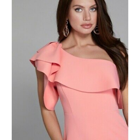 GUESS BY MARCIANO Martinique Ruffle Scuba Dress L - Picture 3 of 8
